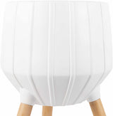 Dunguan White Ribbed Wood Planter - Ornate Home