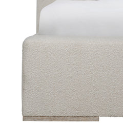 Dunhill White/Cream Fabric Panel King Bed - Ornate Home