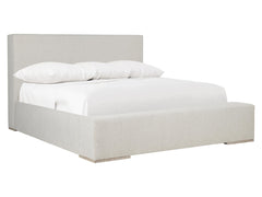 Dunhill White/Cream Fabric Queen Panel Bed - Ornate Home