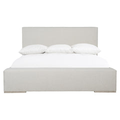 Dunhill White/Cream Fabric Queen Panel Bed - Ornate Home