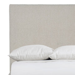 Dunhill White/Cream Fabric Queen Panel Bed - Ornate Home