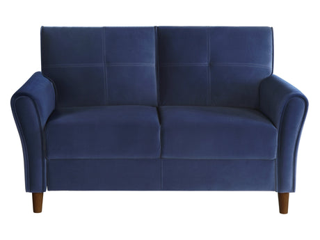 Dunleith Blue Velvet Loveseat - Ornate Home