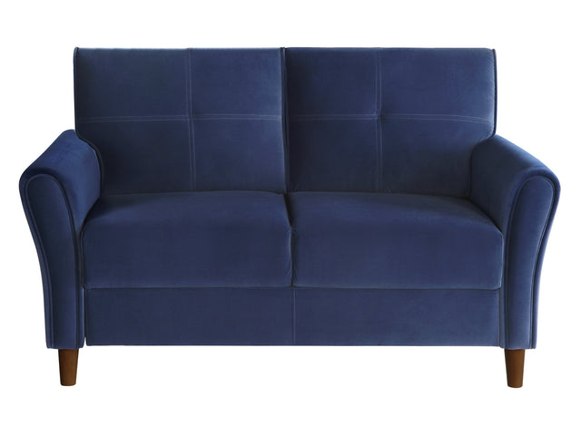 Dunleith Blue Velvet Loveseat - Ornate Home