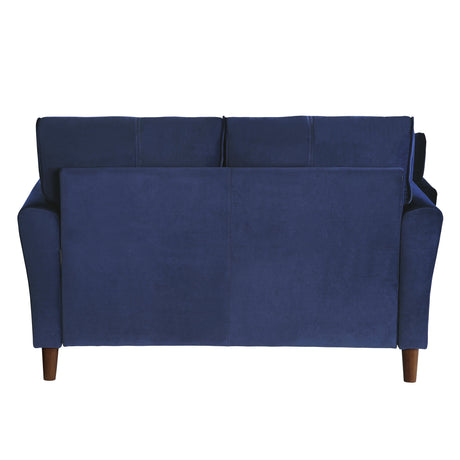 Dunleith Blue Velvet Loveseat - Ornate Home
