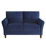 Dunleith Blue Velvet Loveseat - Ornate Home