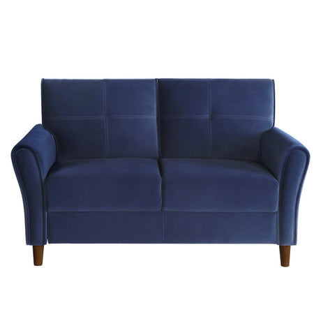 Dunleith Blue Velvet Loveseat - Ornate Home