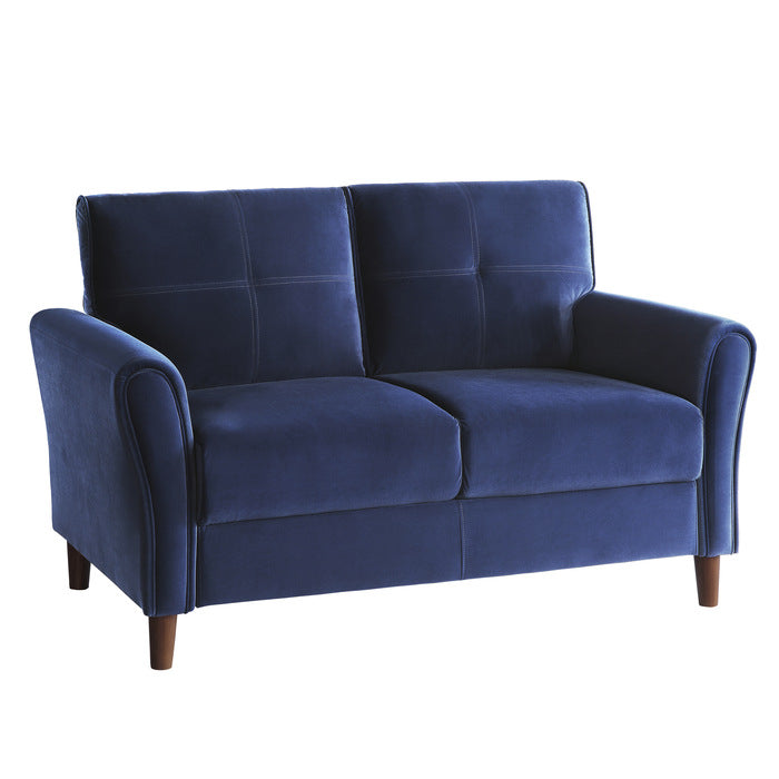 Dunleith Blue Velvet Loveseat - Ornate Home