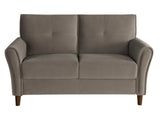 Dunleith Brown Velvet Loveseat - Ornate Home