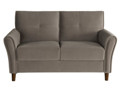 Dunleith Brown Velvet Loveseat - Ornate Home