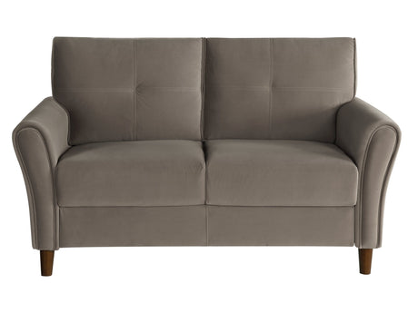 Dunleith Brown Velvet Loveseat - Ornate Home