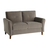 Dunleith Brown Velvet Loveseat - Ornate Home