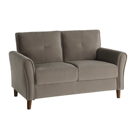 Dunleith Brown Velvet Loveseat - Ornate Home
