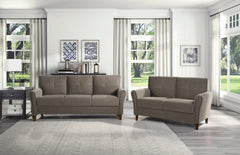Dunleith Brown Velvet Loveseat - Ornate Home