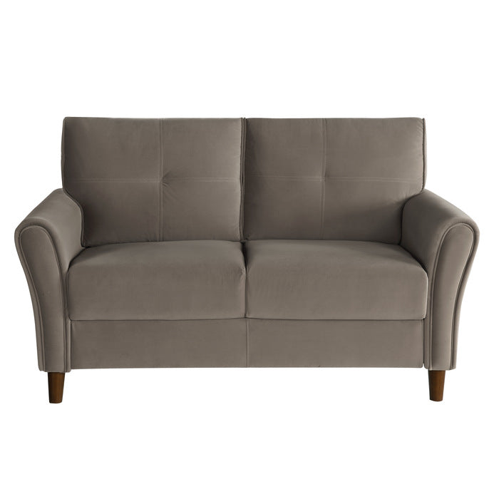 Dunleith Brown Velvet Loveseat - Ornate Home