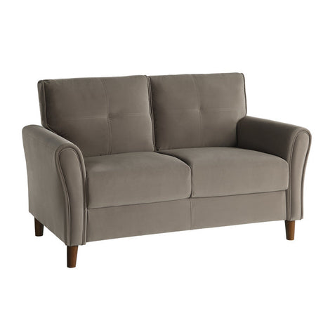 Dunleith Brown Velvet Loveseat - Ornate Home