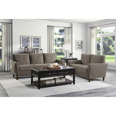 Dunleith Brown Velvet Loveseat - Ornate Home