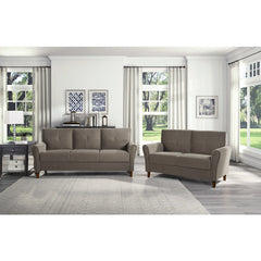 Dunleith Brown Velvet Loveseat - Ornate Home