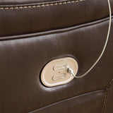 Dunleith Chocolate Zero Wall Power Recliner w/PWR HDRST - Ornate Home