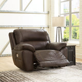 Dunleith Chocolate Zero Wall Power Recliner w/PWR HDRST - Ornate Home