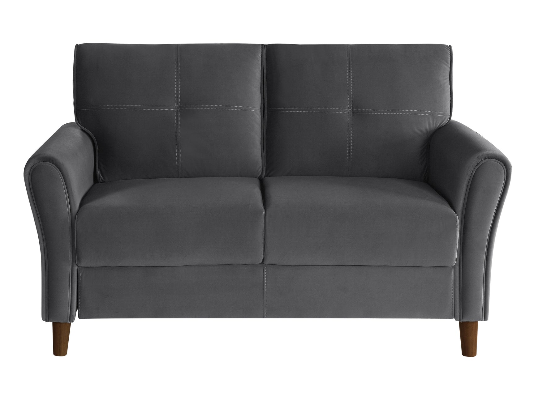 Dunleith Gray Velvet Loveseat - Ornate Home