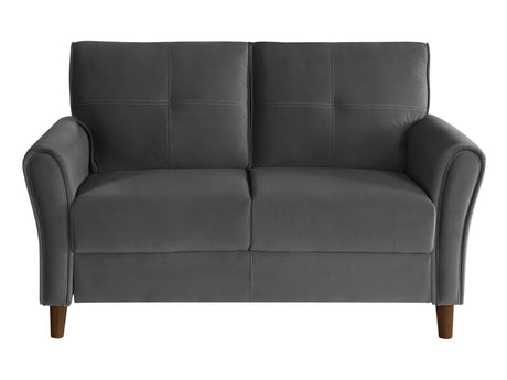 Dunleith Gray Velvet Loveseat - Ornate Home