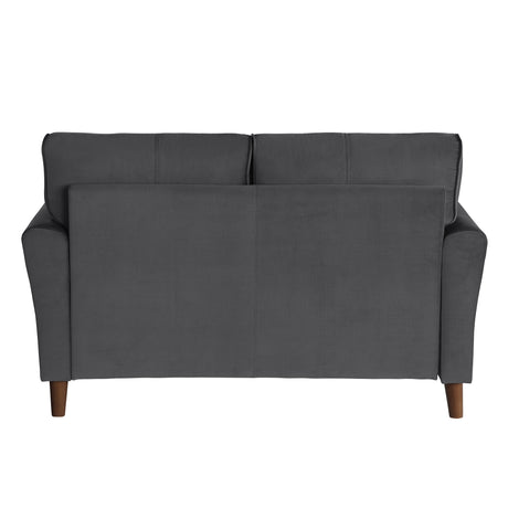 Dunleith Gray Velvet Loveseat - Ornate Home