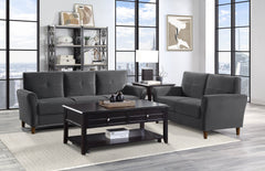 Dunleith Gray Velvet Loveseat - Ornate Home