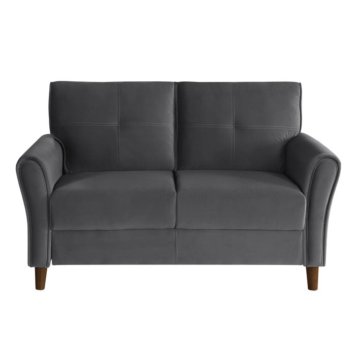 Dunleith Gray Velvet Loveseat - Ornate Home
