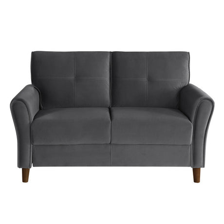 Dunleith Gray Velvet Loveseat - Ornate Home