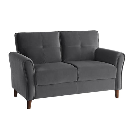 Dunleith Gray Velvet Loveseat - Ornate Home