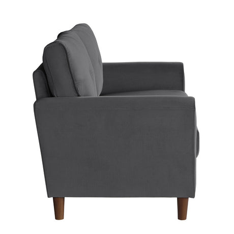 Dunleith Gray Velvet Loveseat - Ornate Home