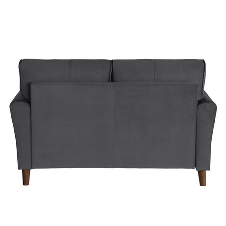 Dunleith Gray Velvet Loveseat - Ornate Home