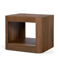 Dunmore Brown Solid Wood Rectangular Open Shelf Side Table - Ornate Home