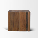 Dunmore Brown Solid Wood Rectangular Open Shelf Side Table - Ornate Home