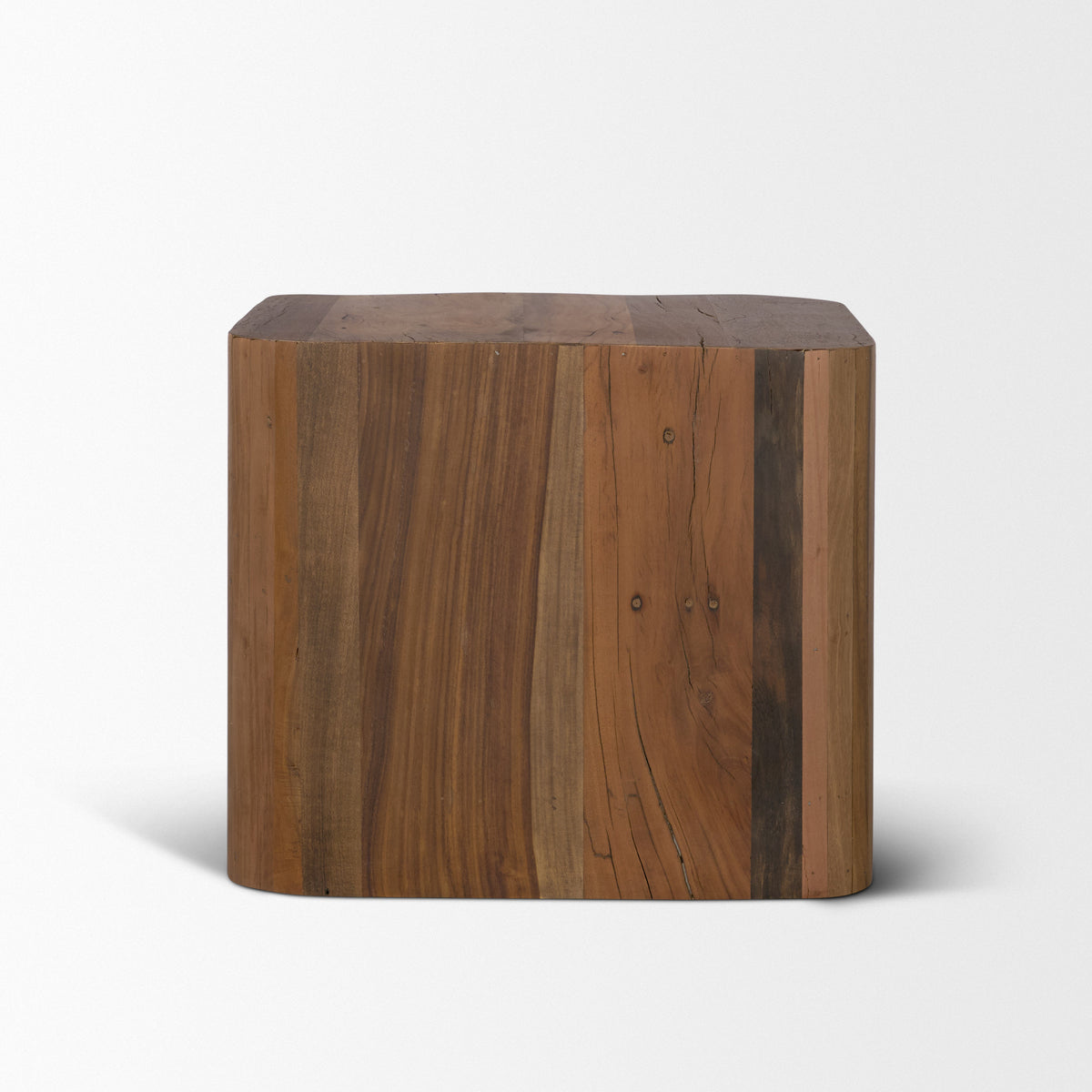 Dunmore Brown Solid Wood Rectangular Open Shelf Side Table - Ornate Home