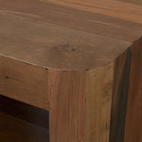 Dunmore Brown Solid Wood Rectangular Open Shelf Side Table - Ornate Home