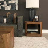 Dunmore Brown Solid Wood Rectangular Open Shelf Side Table - Ornate Home