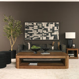 Dunmore Brown Solid Wood Rectangular Open Shelf Side Table - Ornate Home