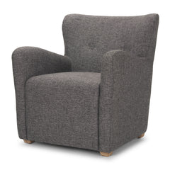 Dunstan Gray/Medium Brown Accent Chair Upholstered Twill Fabric and Wood Feet