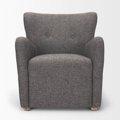 Dunstan Gray/Medium Brown Accent Chair Upholstered Twill Fabric and Wood Feet