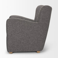 Dunstan Gray/Medium Brown Accent Chair Upholstered Twill Fabric and Wood Feet