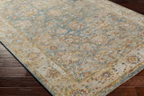 Duong Beige & Blue Textured Rug with Fringes - Ornate Home