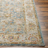 Duong Beige & Blue Textured Rug with Fringes - Ornate Home