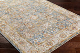Duong Beige & Blue Textured Rug with Fringes - Ornate Home