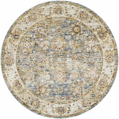 Duong Beige & Blue Textured Rug with Fringes - Ornate Home