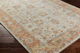 Duong Beige & Rust Textured Rug with Fringes - Ornate Home