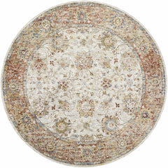 Duong Beige & Rust Textured Rug with Fringes - Ornate Home