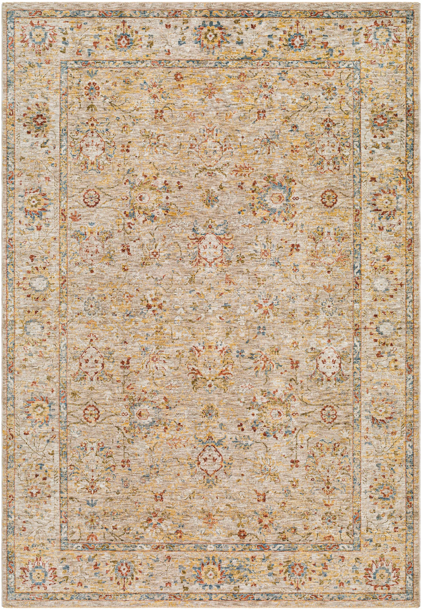 Duong Beige Textured Rug with Fringes - Ornate Home