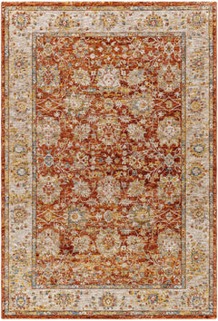 Duong Rust Textured Rug with Fringes - Ornate Home