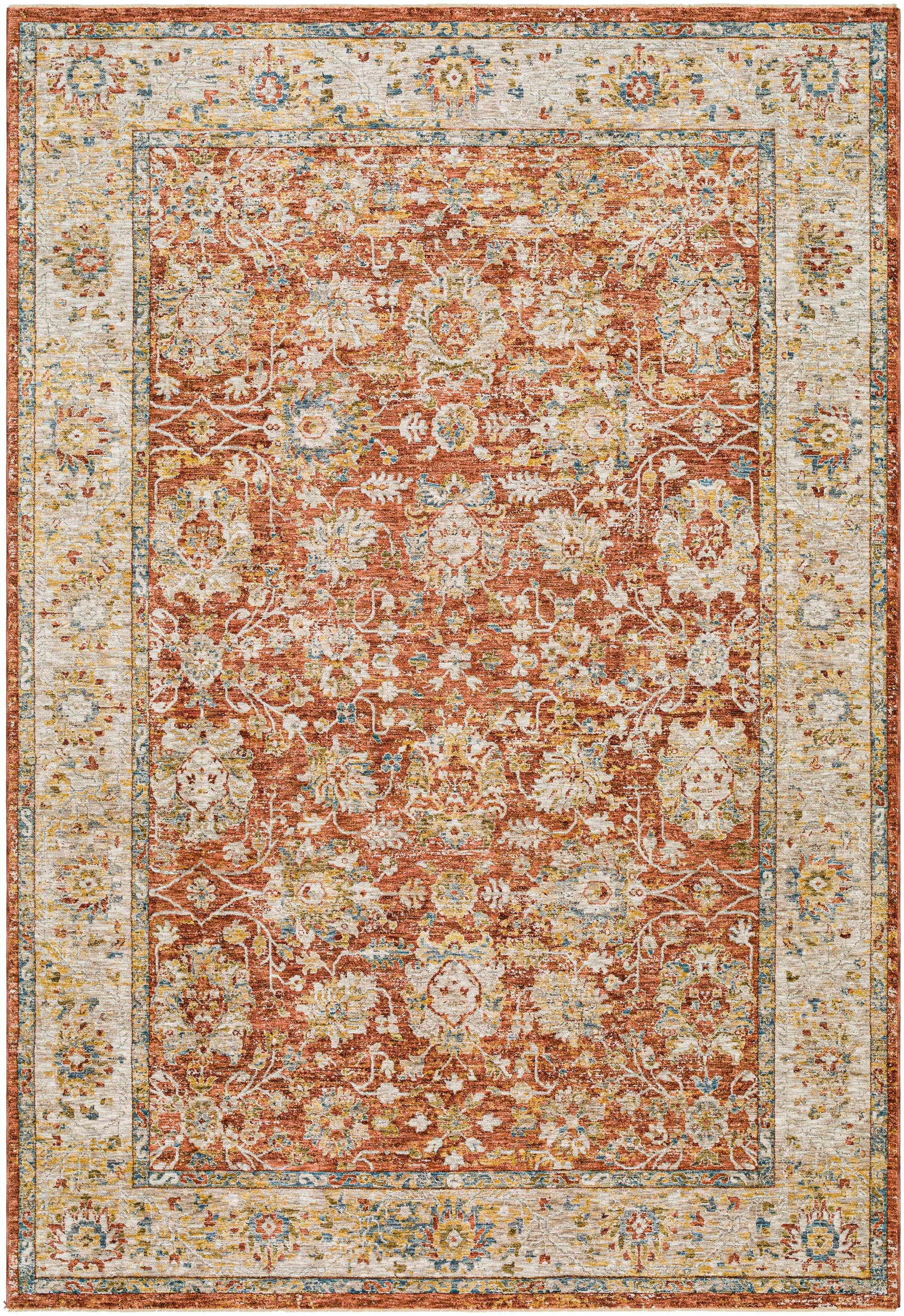 Duong Rust Textured Rug with Fringes - Ornate Home